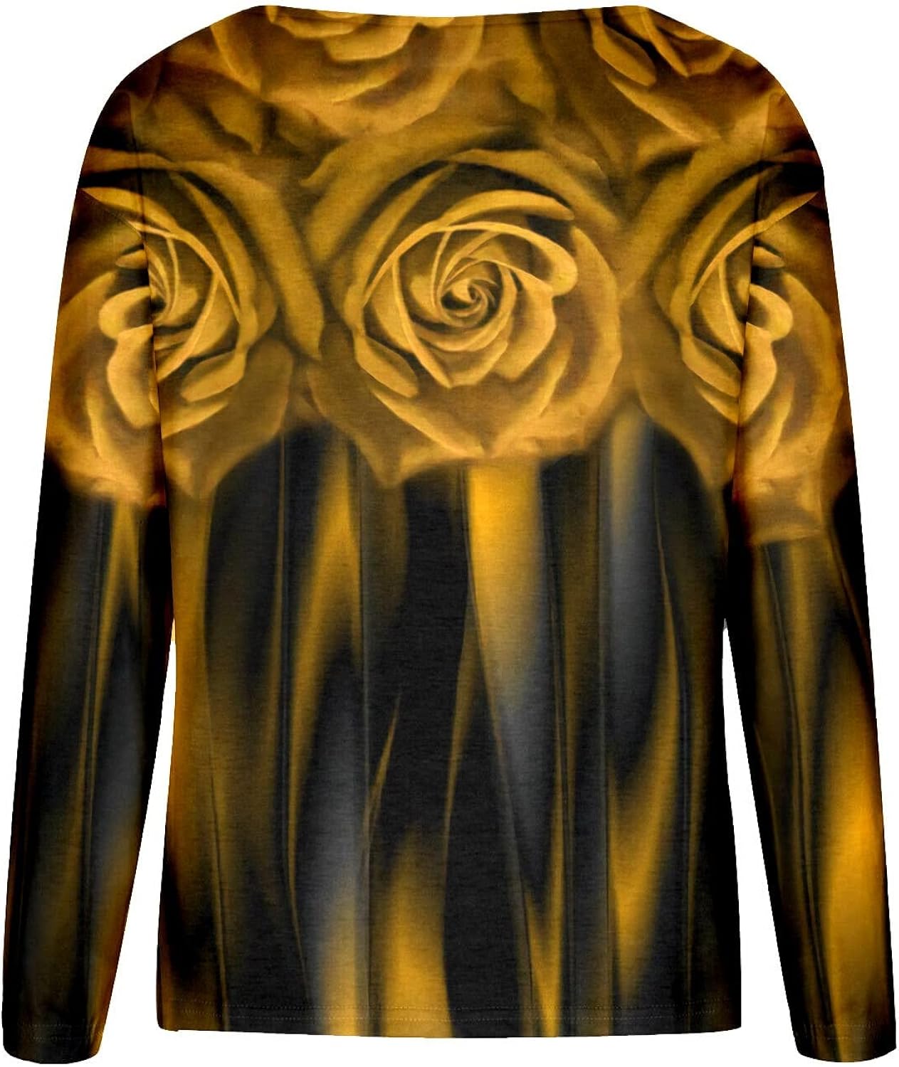 Long Sleeve T Shirts,Womens Long Sleeve Shirts Pumpkin Shirts for Women Pink Blouse Women's Fashion Casual Sloping Collar Hoodie Rose Print Long Sleeve T-Shirt Top Khaki Button Shirt(1-Yellow,Large) : Clothing, Shoes & Jewelry