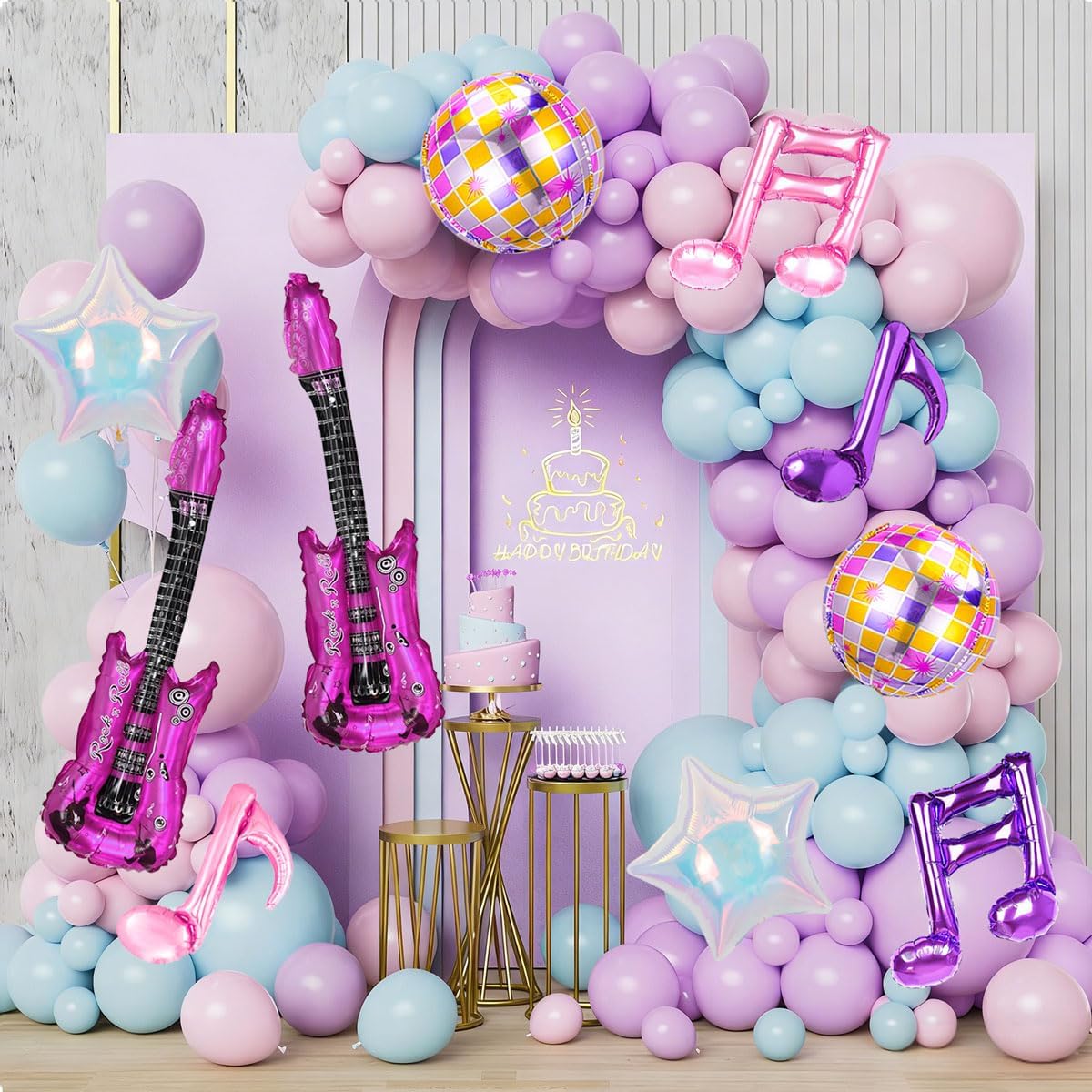 10Pcs Music Balloons Birthday Party Decorations - 33 Inch Guitar Balloons for Music Themed Party Decorations - Disco Balloon Music Note Balloon for Kpop Themed Birthday Decor Supplies image 5