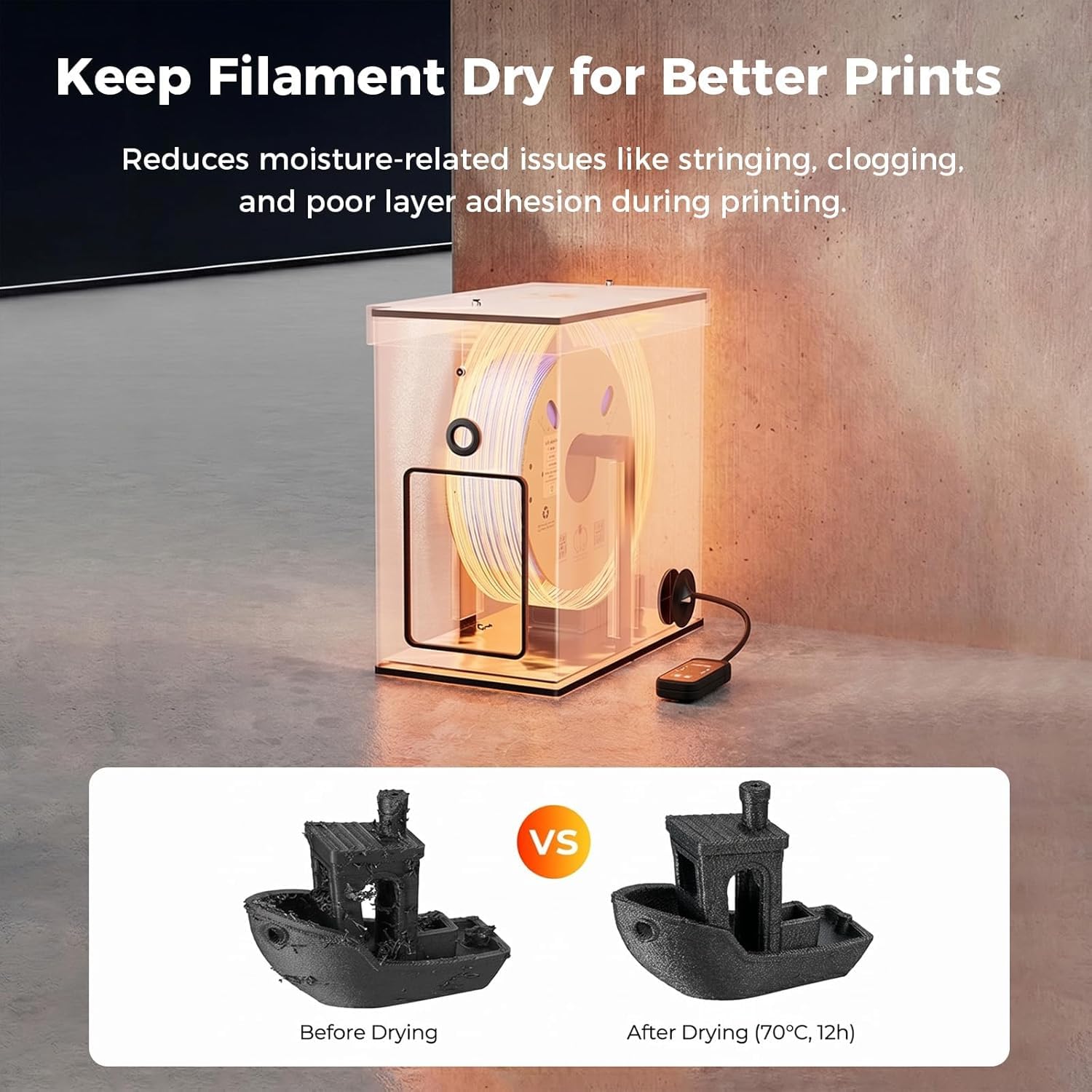 Calentador de cámara oficial de Creality para carcasa de impresora 3D, calentador de aire caliente de hasta 70 ℃, calentador de carcasa PTC con protección contra sobrecalentamiento