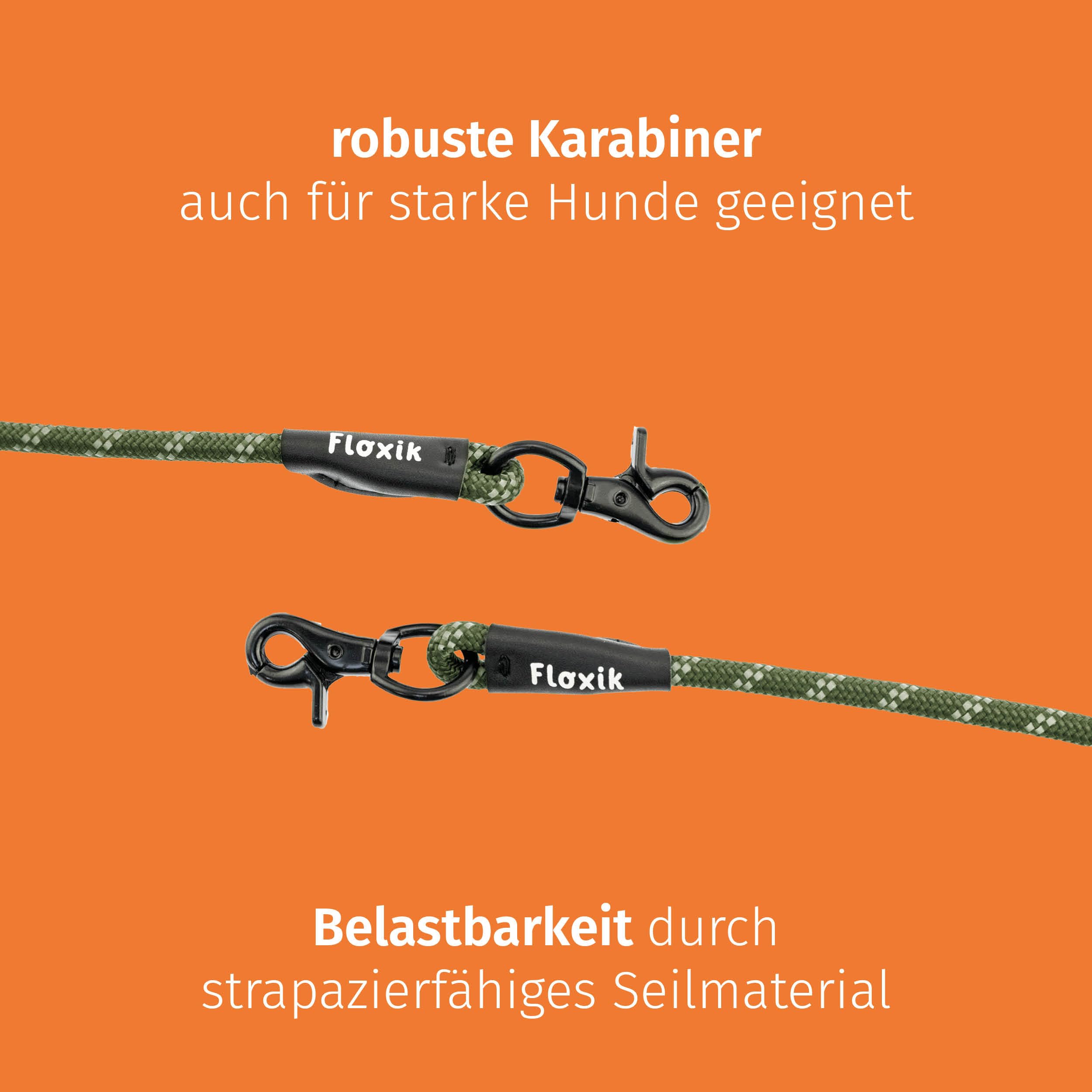 Floxik Premium Führleine für Hunde grün | Hundeleine 3m verstellbar | Tauleine für kleine & mittelgroße Hunde | Robuste und stilvolle Umhängeleine für euer gemeinsames Outdoorabenteuer.