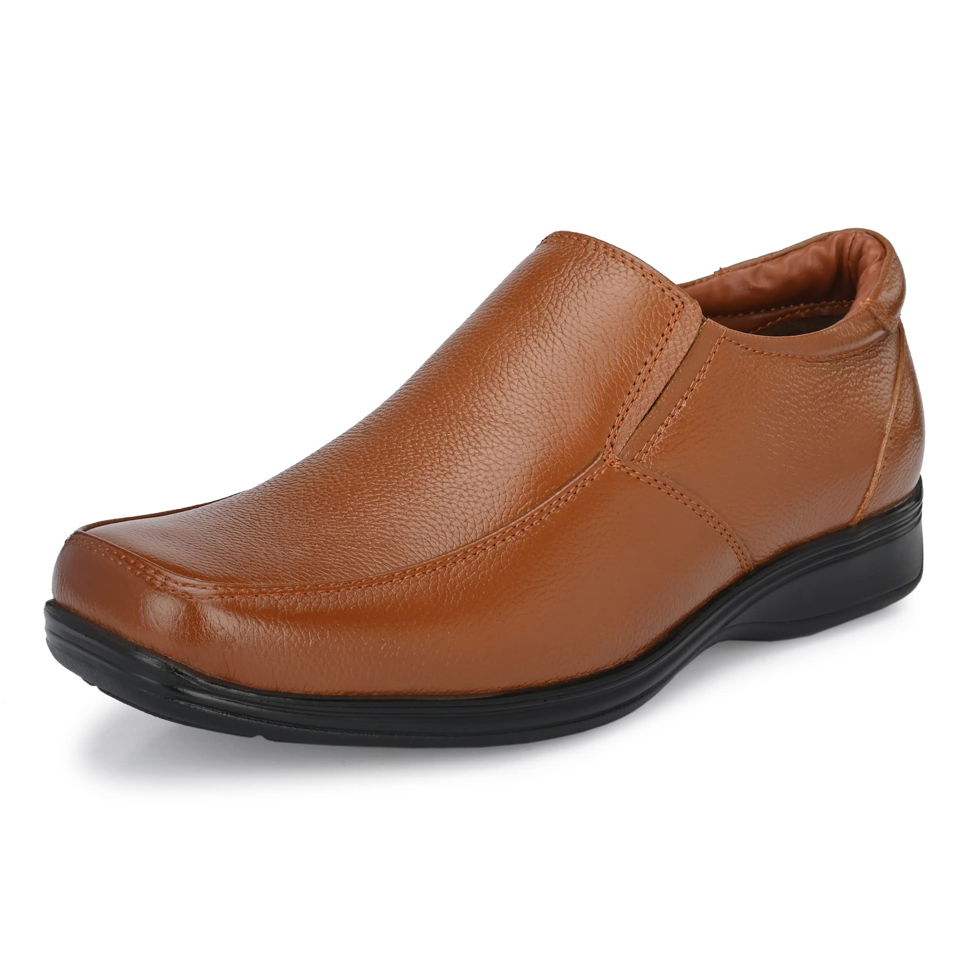Auserio Men's Full Grain Leather Slip On Formal Shoes | Anti Skid Sole | Padded Collar | Antimicrobial & Heat-Insulating | Shoes for Office & Parties & All Occassions (SSE 246.247.248)