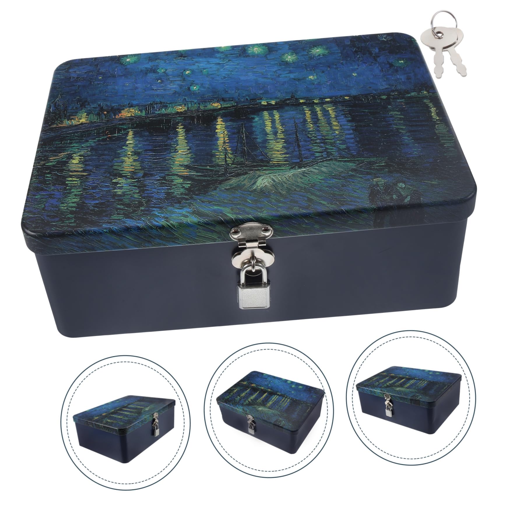 Amazon.co.jp: 箱 鍵付き 収納ボックス ブリキ ボックス 鍵付き 収納