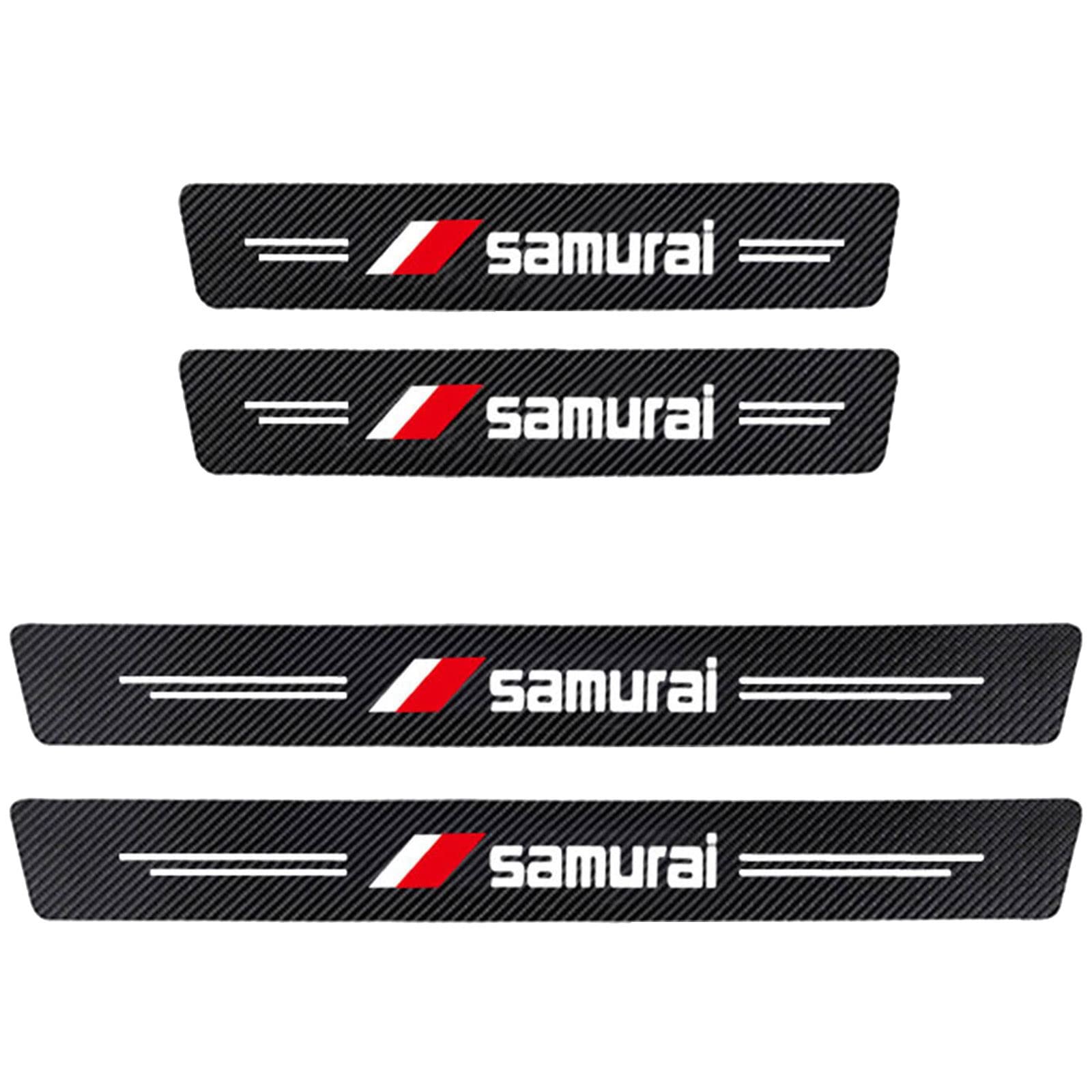 4 Pezzi Auto Fibra di Carbonio Battitacco Adesivi per Suz-uki Samurai, Soglia Porta Anti-Graffio Scuff Piastra di Protezione Antiscivolo Adesivi Decorativi Accessori