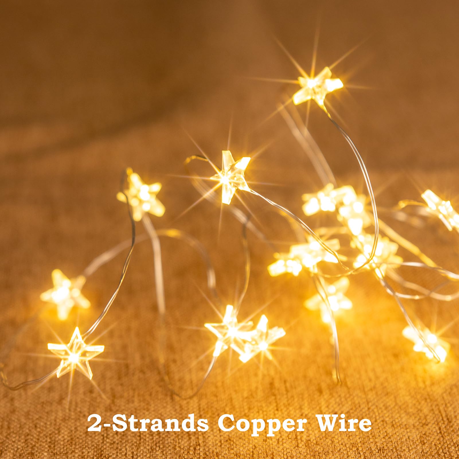 12 confezioni di 20 luci LED a forma di stella, 2 m, a batteria, impermeabili, scintillanti, per fai da te, bottiglie, tavolo, Natale, Ramadan, matrimonio, Halloween, decorazione bianca calda