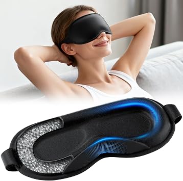 Weighted Eye Mask for Sleep, 3D Blackout Sleep Mask for Women Men, Black