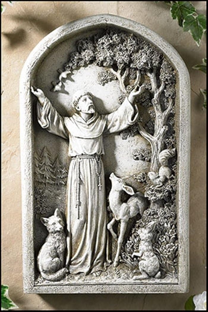 Saint St Francis Patron of Animals Peace Tree Figurine Patio Garden Home Statue