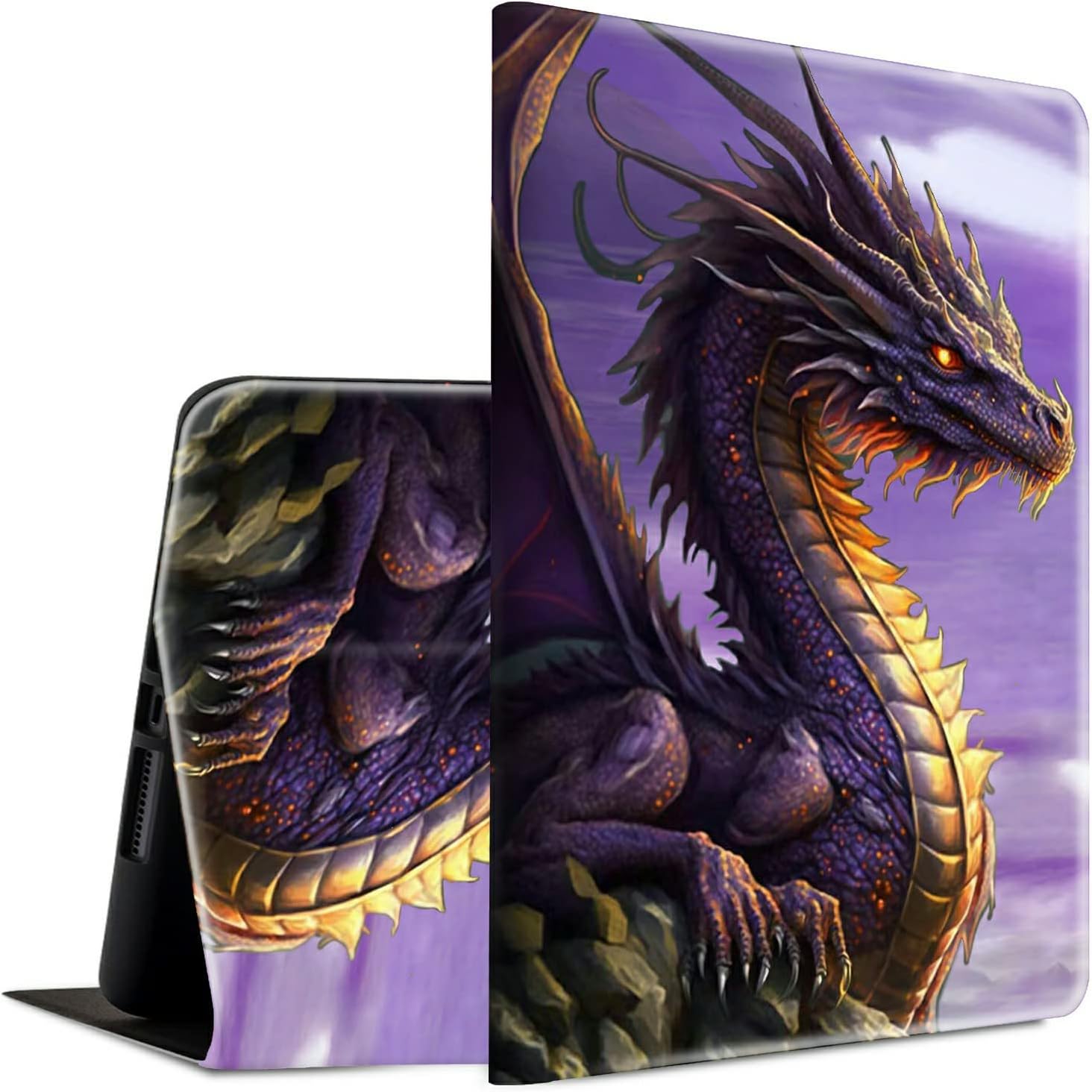 for All-New Fire Max 11 Case 13th Generation Lightweight Smart Case PU Leather Adjustable Stand Protective Cover with Auto Wake/Sleep Feature for Amazon Fire Max 11 inch 2023 - Purple Dragon