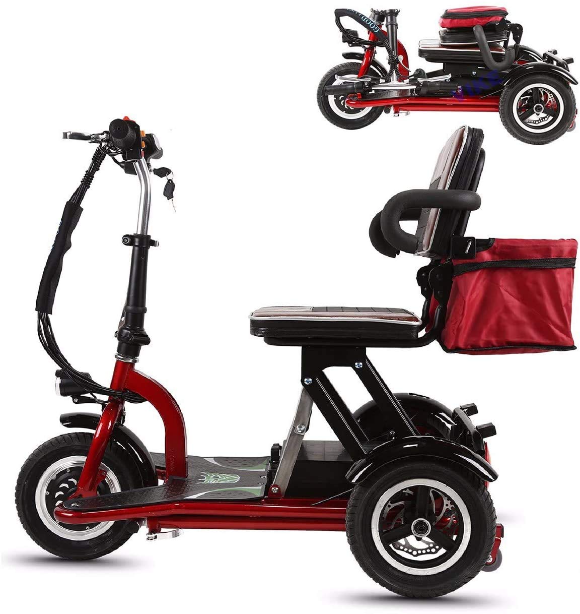 Buy Qfzfei Folding Mobility Scooters,3 Wheeled Electric Mobility Scooter 300W Motor, 20km/H, 3