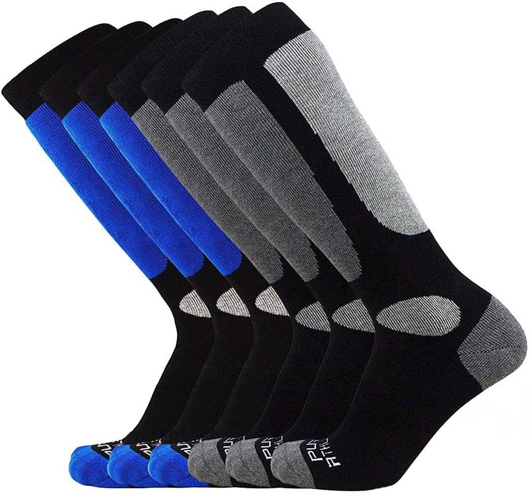 Pure Athlete Value Ski and Snowboarding Socks - Cold Weather Socks for Skiing