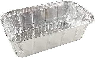 Handi-Foil 1.5 lb. IVC Disposable Aluminum Foil Loaf Bread Baking Pan w/Clear Dome Lid 25/PK (Pack of 25 Pans and 25 Lids)