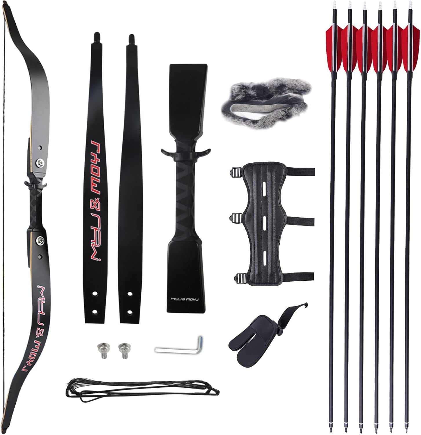 Traditional Longbow Archery Hunting Shooting 40inch Takedown Practice Competition Recurve Bow and Arrow Set Universal use of Both Hands