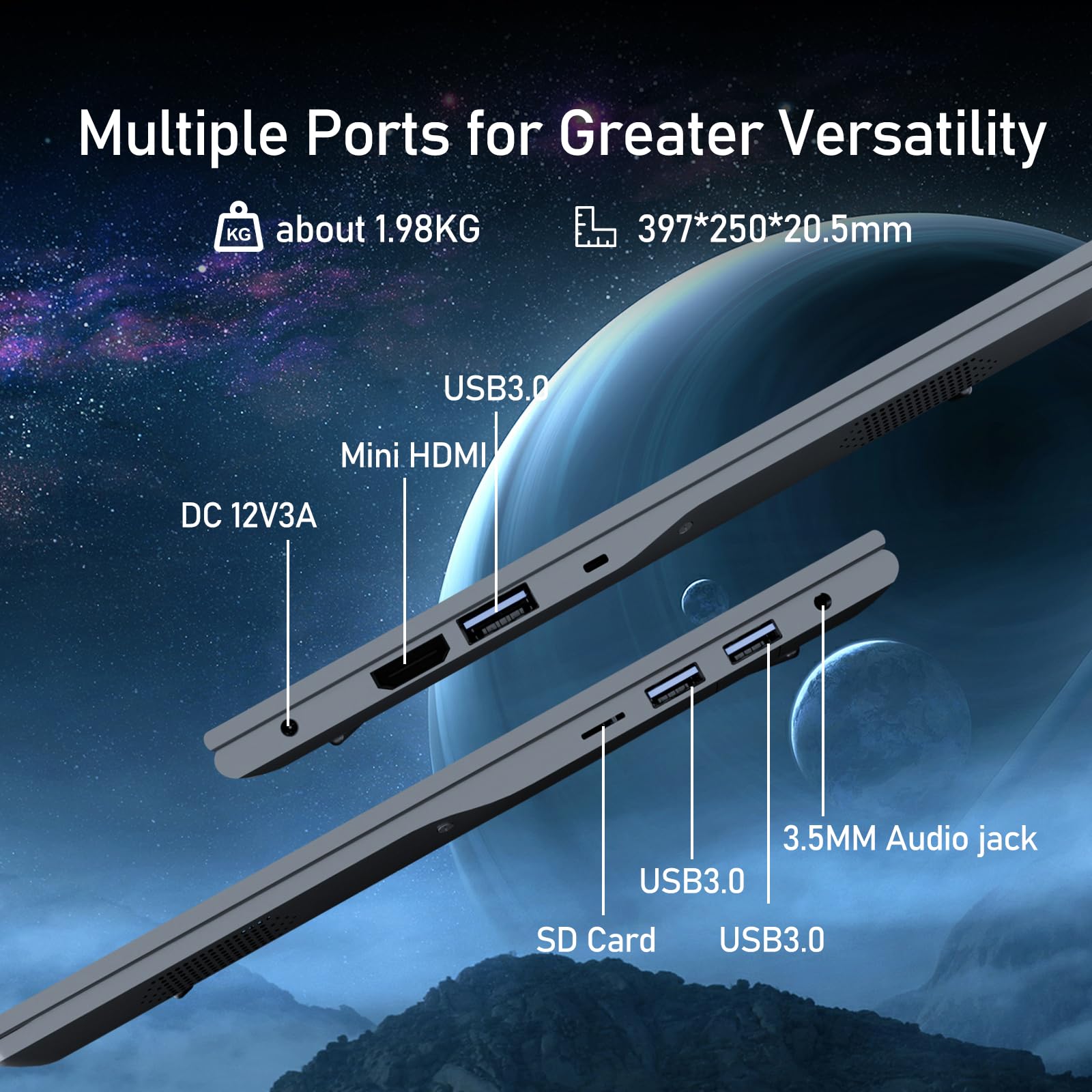 KAQIMOCI PC Portatile 17,3 pollici 13a Gen Twin Lake N150 (fino a 3,6 GHz), RAM 16 GB SSD 512 GB Notebook Win 11 Pro Laptop Tastiera Completamente Retroilluminata Computer Portatile Touchpad Scheda TF