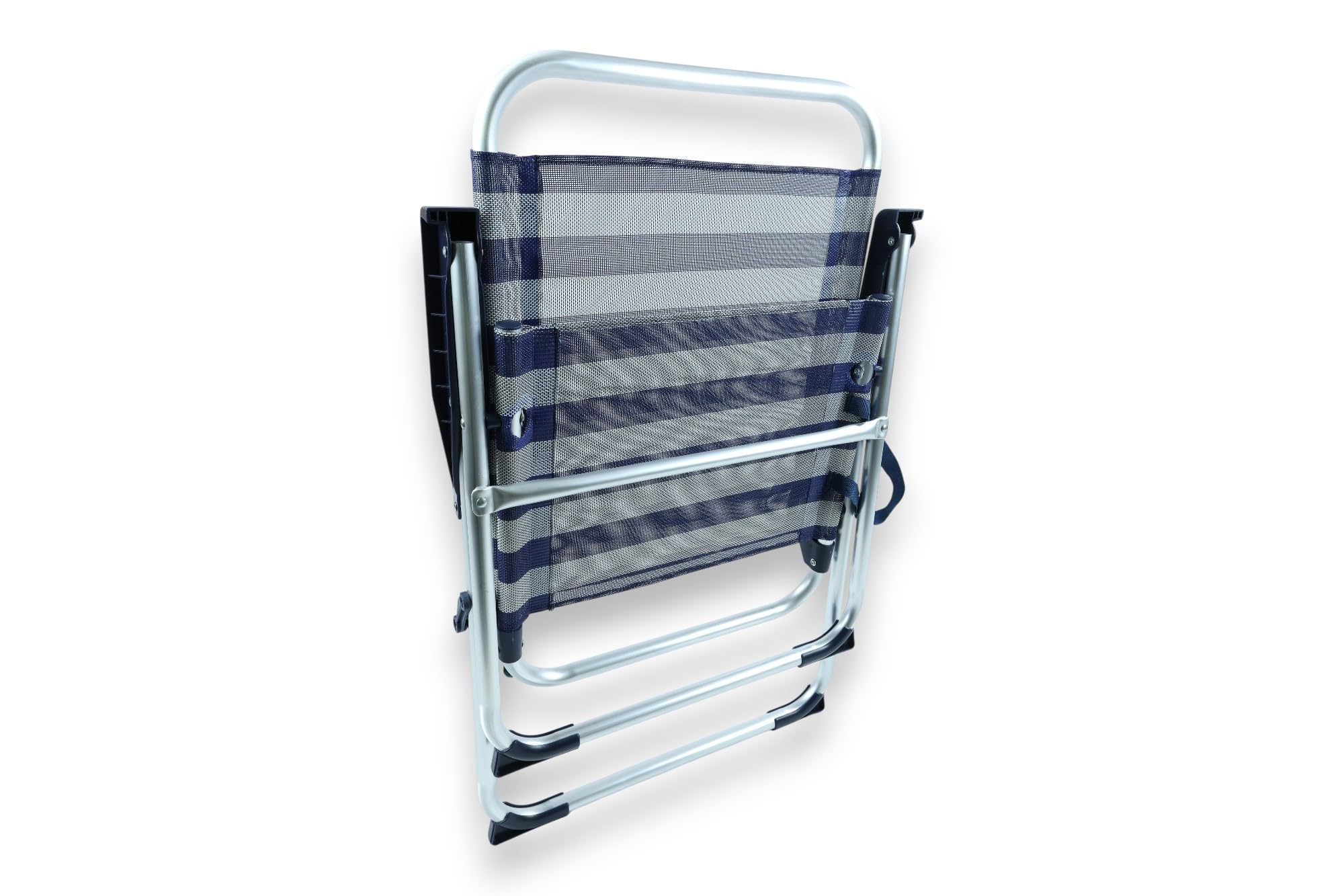 HERSIG - Silla de Playa Plegable de Aluminio con Asa, Estructura Reforzada y Tejido Anti-Desgarro para Relax en Exterior con Respaldo (Azul)