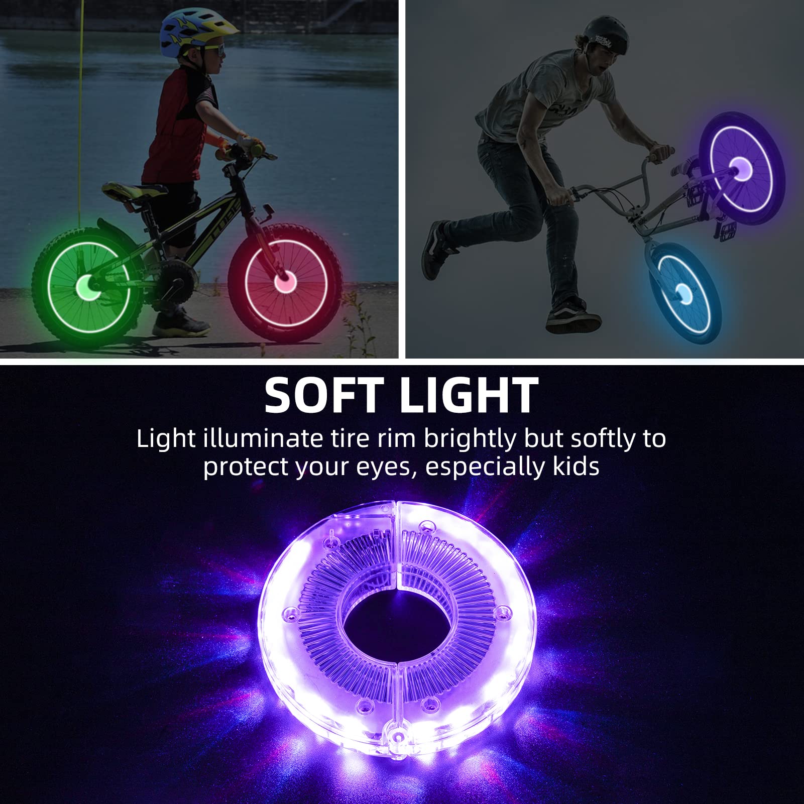 Dream-Fafeicy Lumière de vélo Mini Lampe de Frein de Vélo Feu Arrière