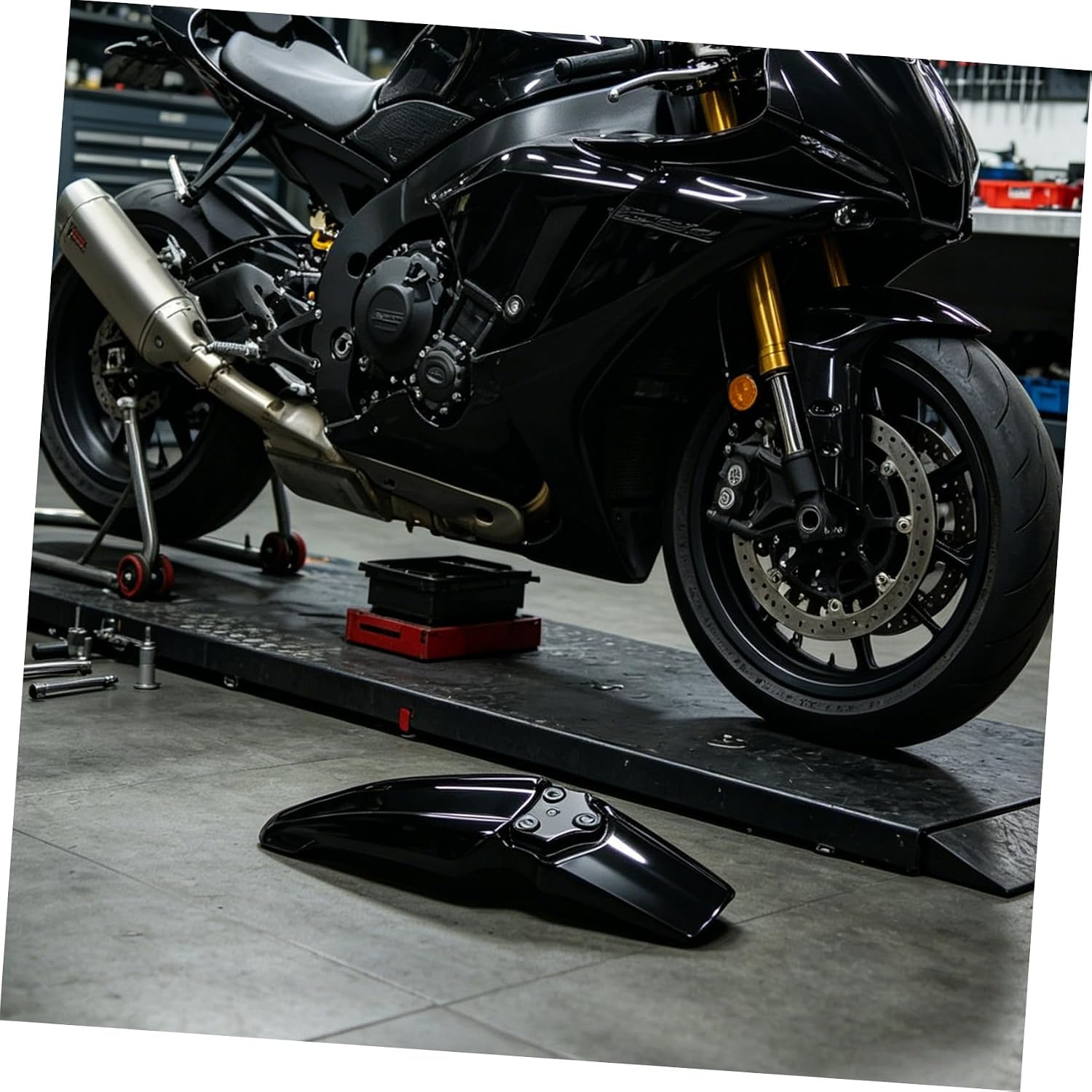 HEMOTON Motorcycle Front Mudguard and Mud Flap for Electric Sur-ron Motorbike with Screws and Washers, Front Fender Mud Guard Protector for Off-road Riding and Splash Guard