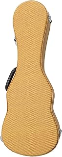 JOEBO Funda de piel para ukelele de concierto de 23 pulgadas con cubierta dura para ukelele, carcasa rígida de madera para proteger la maleta, con almohadilla amarilla, un color, Talla única