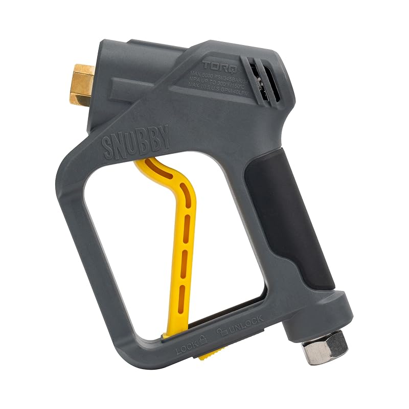 Pistola curta para lavadora de alta pressão Chemical Guys Snubby EQP402, cinza e amarela