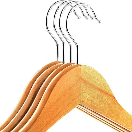 Miniatura 3 de VBSQ - Perchas de madera maciza para trajes, perchas de madera maciza, con muescas de corte, perchas para ropa, perchas para ropa, perchas de