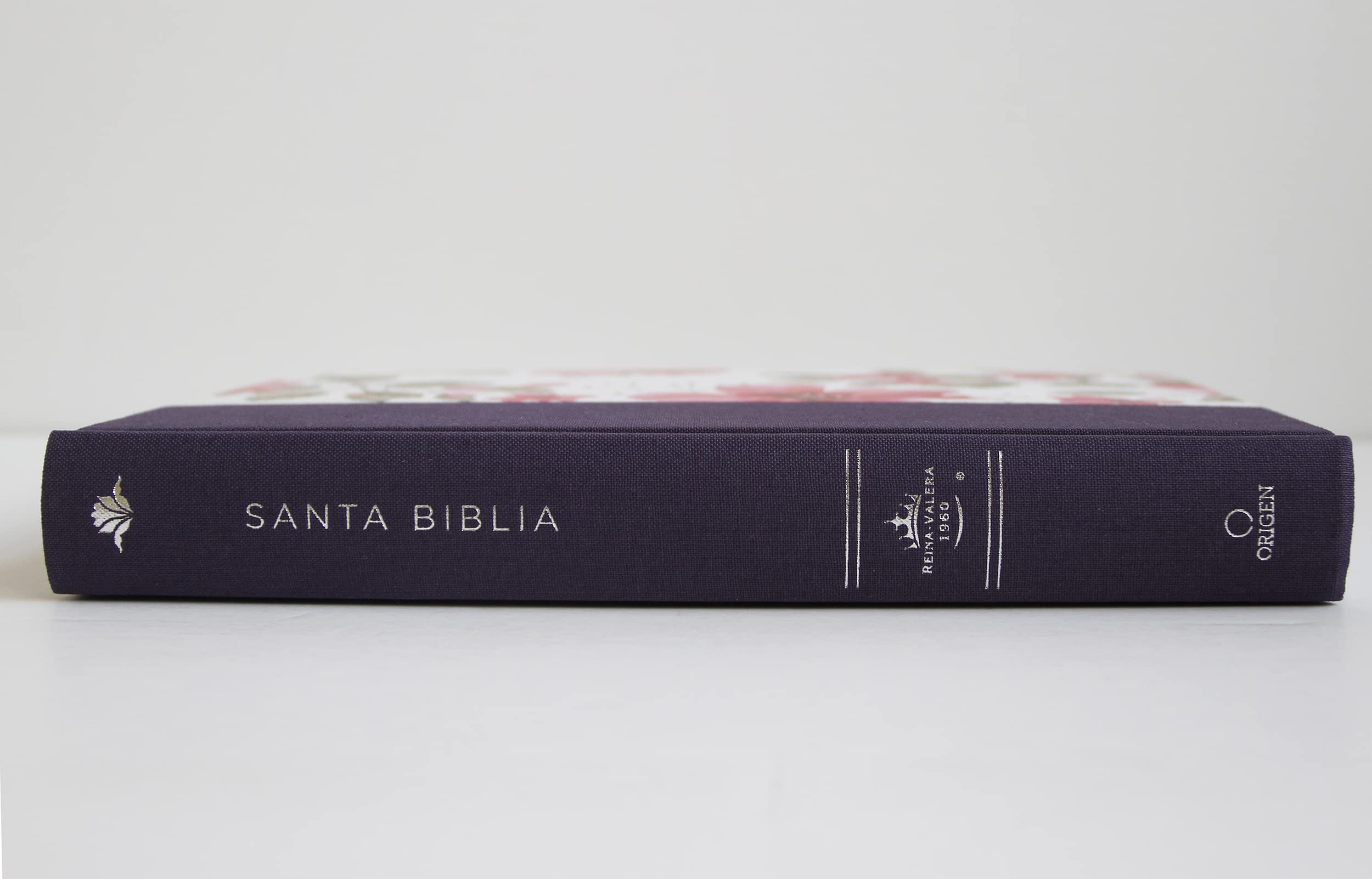 Biblia RVR 1960 letra grande. Tapa dura tela azul púrpura con flores tamaño manu al / Bible RVR 1960 Handy Size Hardcover Cloth with Purple Blue ... / Spanish Bible RVR 1960 Blue with Flowers
