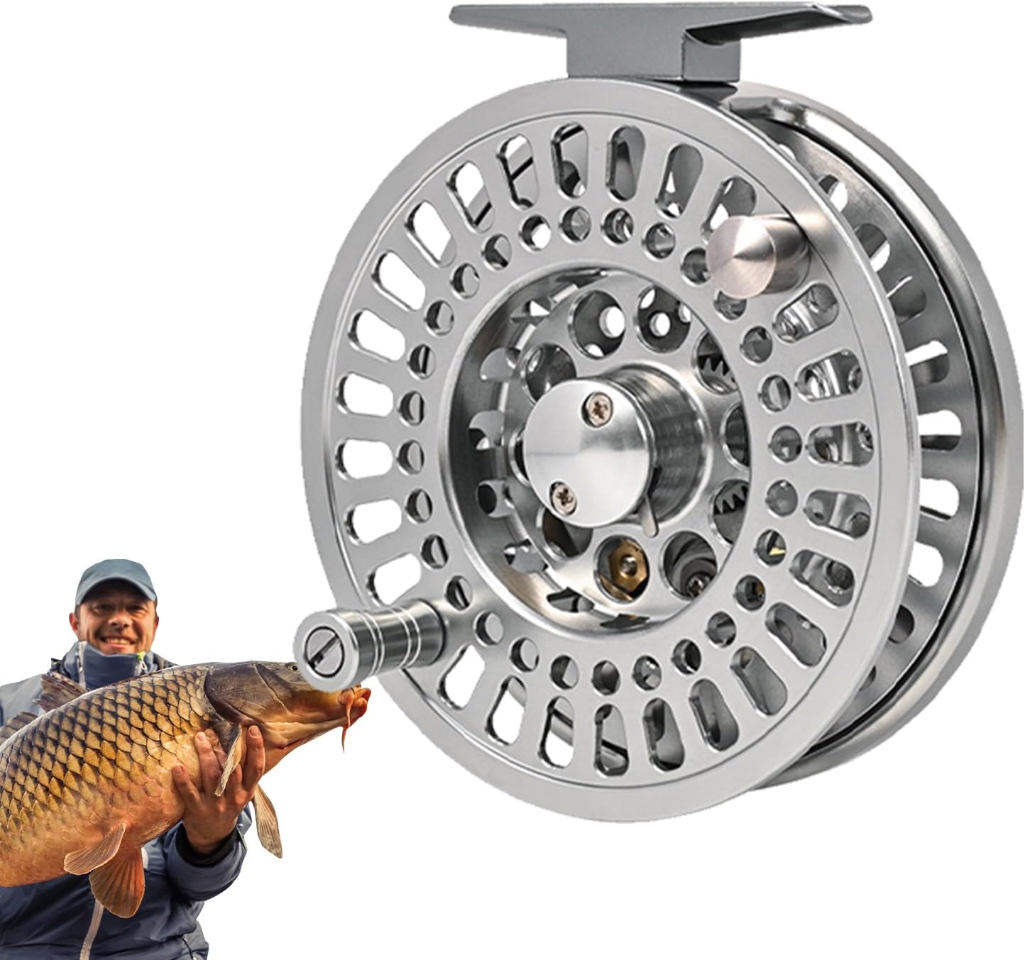 釣り用リール、フライフィッシングロッドリール | 軽量ベイトリール | 釣り具、淡水湖小川池釣り用アルミニウム合金リール、フライフィ