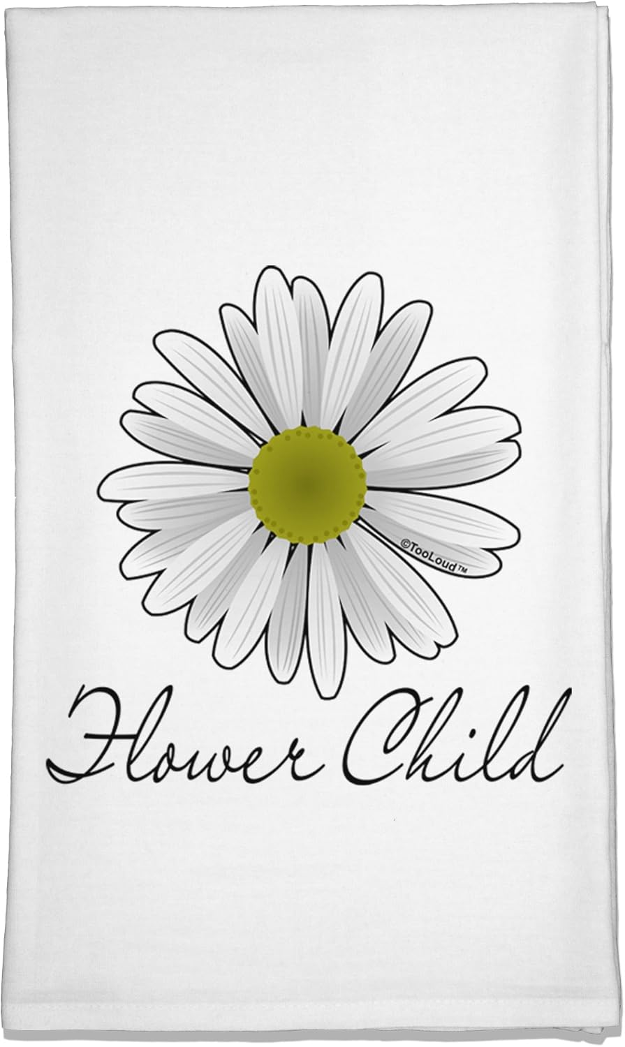 TOOLOUD Pretty Daisy - Flower Child Flour Sack Dish Towel