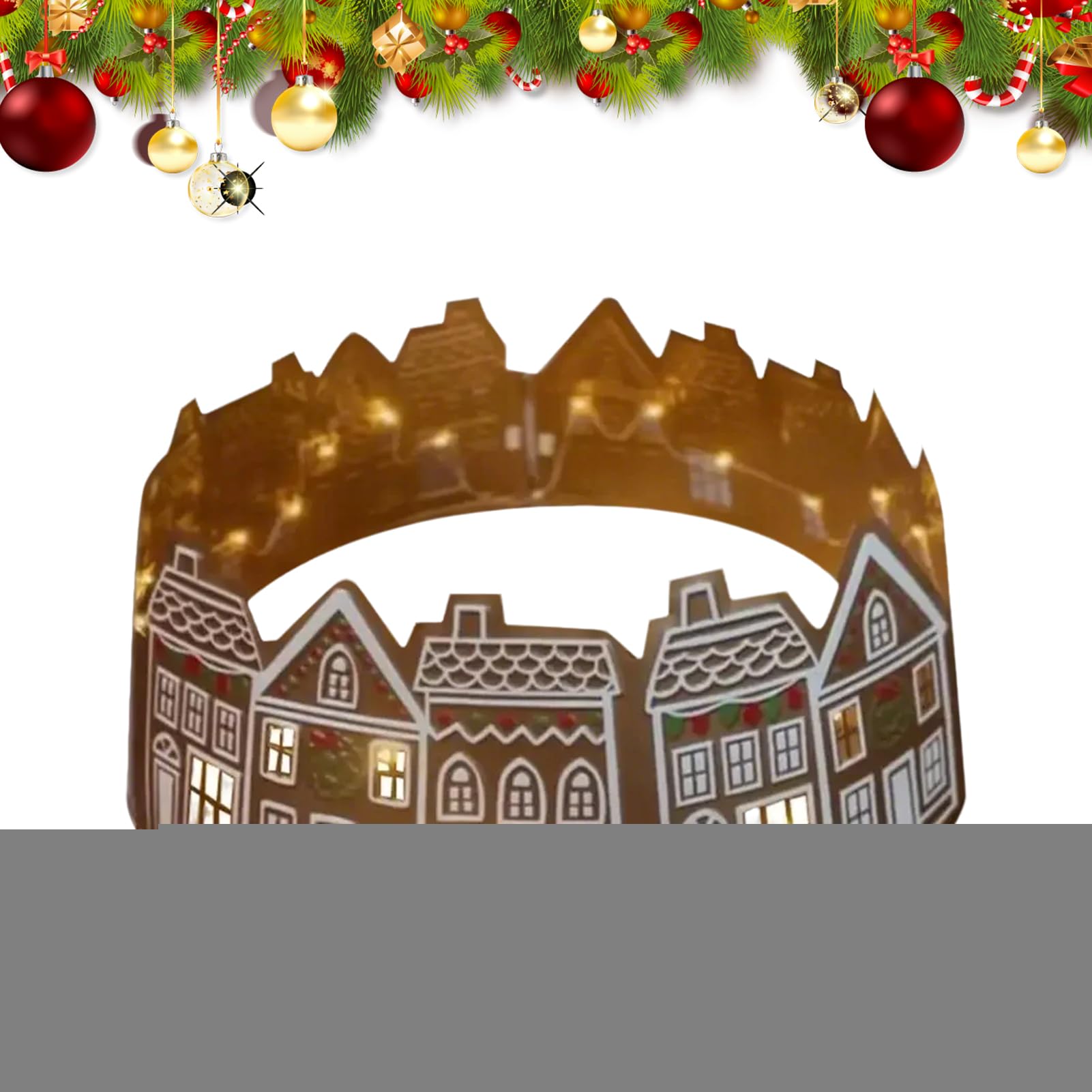 Col de sapin de Noël maison pain d'épice et anneau d'arbre réutilisable 66/71 cm pour salon