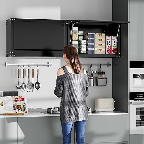 Miniatura 4 de INTERGREAT Armario de pared de metal, armarios de pared con puertas y estantes ajustables, 31 pulgadas de ancho x 20 pulgadas de alto, armario de