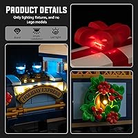 Vista 3 de Nitemode Kit de luz LED compatible con Lego Holiday Express Train 10361, control remoto mejorado con secuencia de efectos de luz múltiple