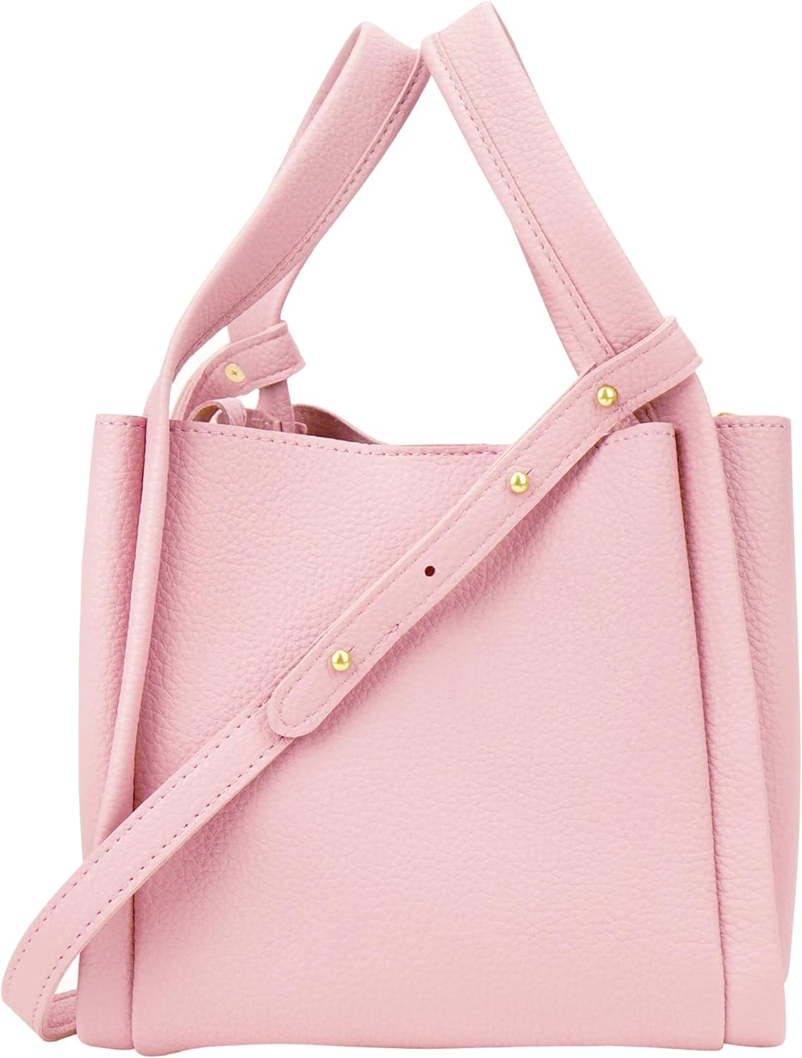 Bucket Bag for Women - Soft Vegan Leather Crossbody Purse with Detachable Pouch, Cream White Shoulder Handbag