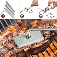 Vista 2 de Hierro de marca BBQ con letras intercambiables y un práctico dibujo, ideal para marcar filetes, hamburguesas y pollo (1)