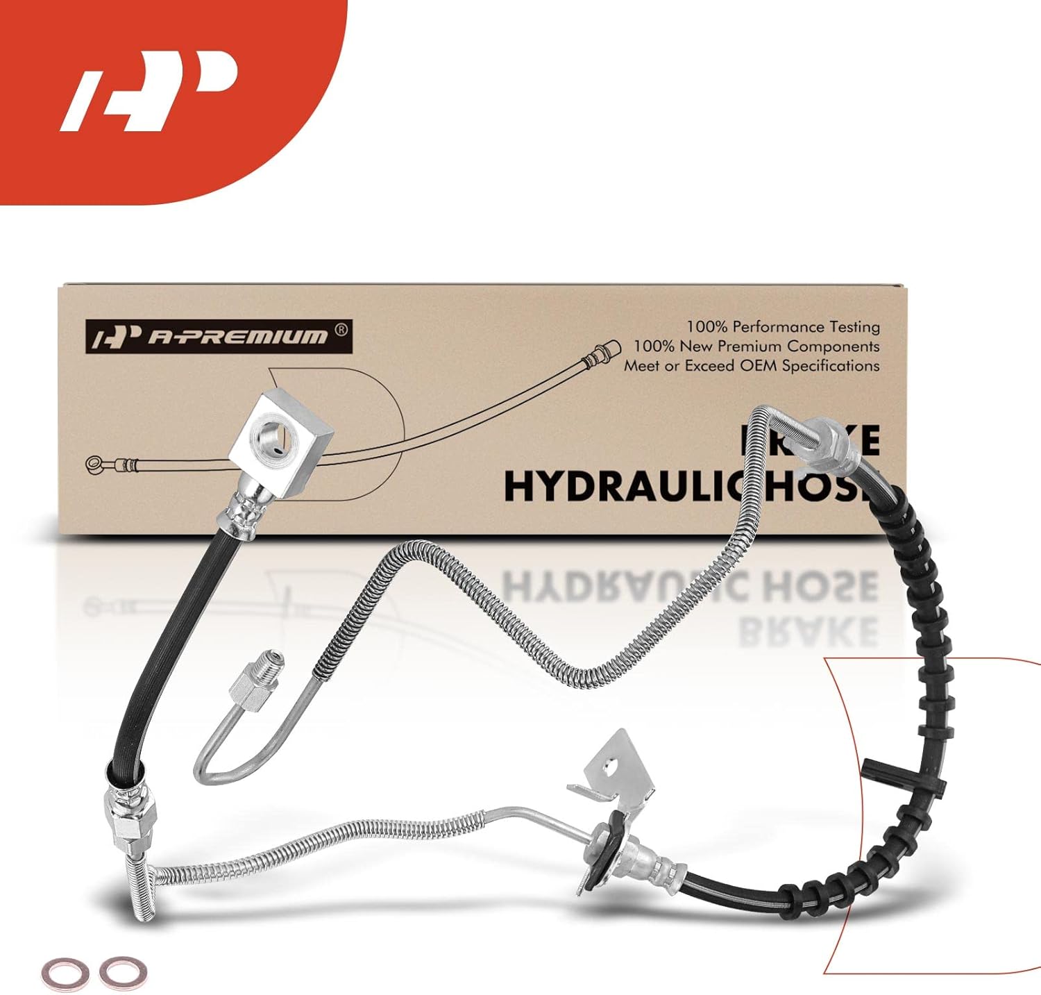A-Premium Rear Driver Brake Hydraulic Hose Compatible with Select Chrysler and Dodge Models - Grand Caravan 2001-2002, Town & Country 2001-2002, AWD, Inner and Outer Assembly - Replace# 4683793AF