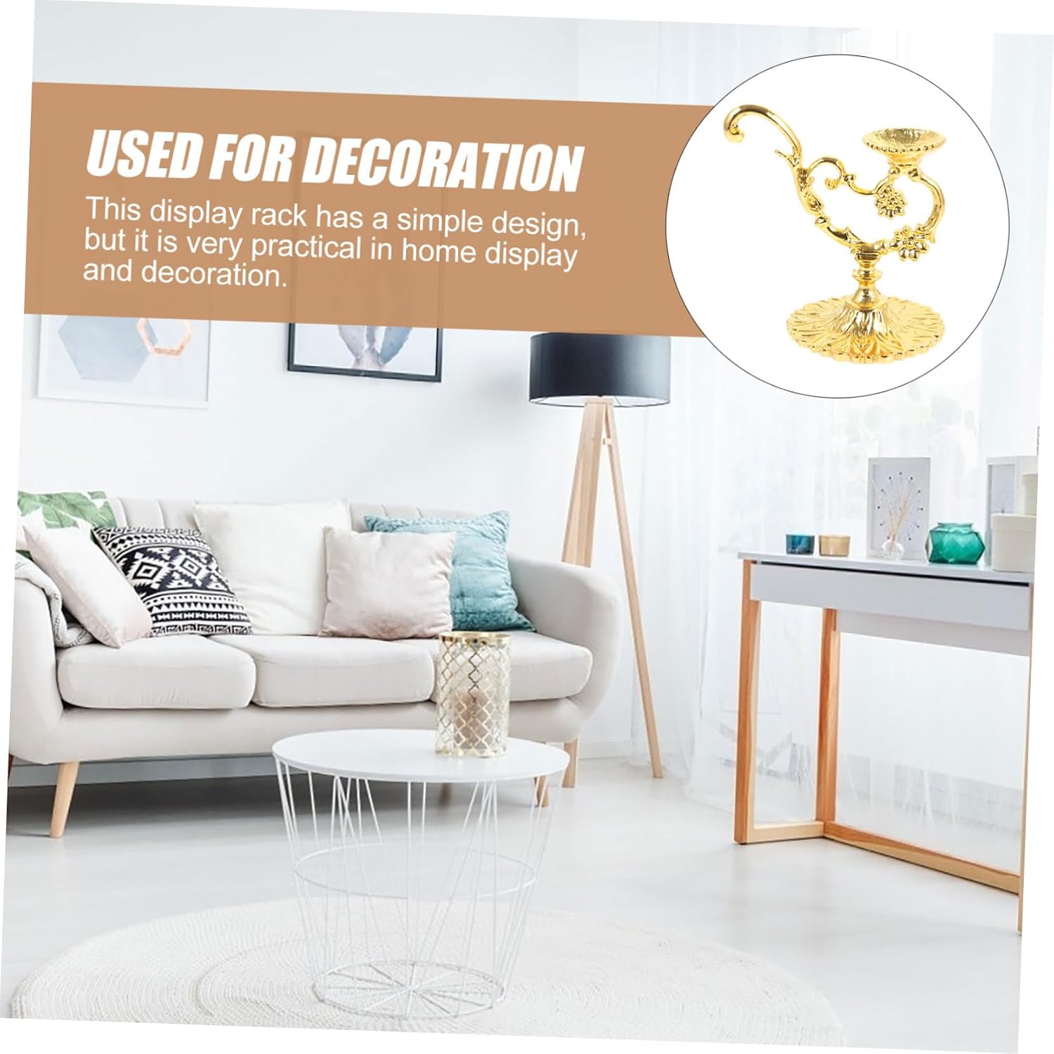 Gold Metal Crystal Ball Stand Holder Ornament for Xmas Decoration