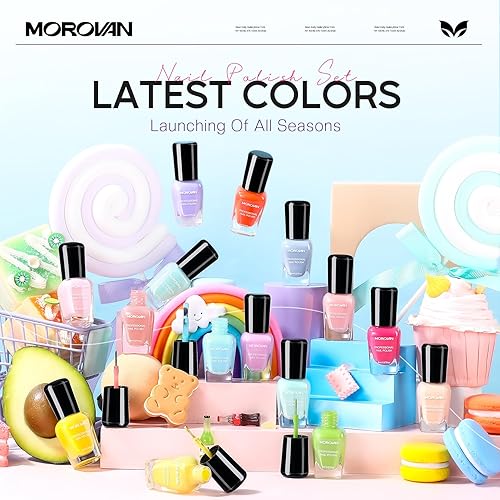 Miniatura 9 de Morovan Juego de esmalte de uñas para uñas secado al aire, 15 colores brillantes, 0.25 onzas, esmalte de uñas regular, no gel, kit de esmalte de