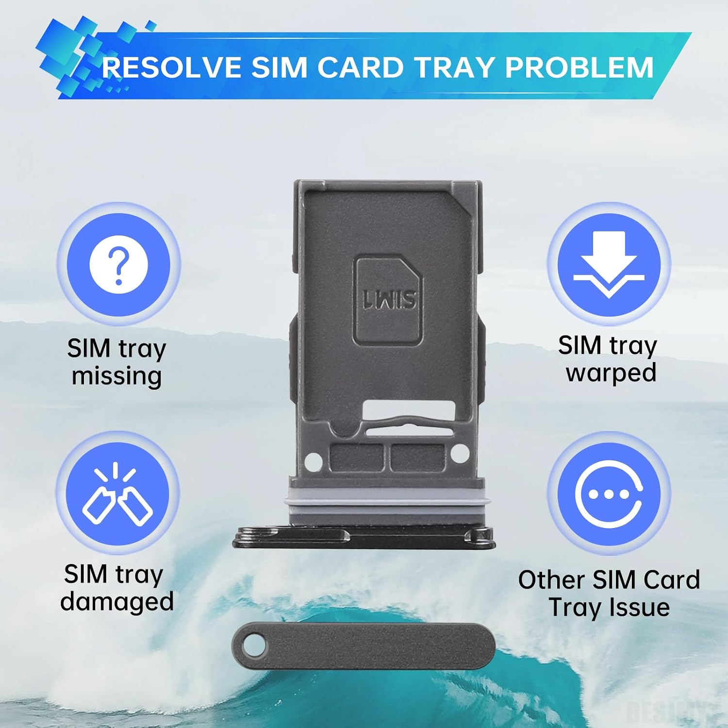 Sim Card Tray Replacement for Samsung Galaxy S24 Ultra | Titanium Black Titanium Blue Titanium Green Card Tray Slot Holder Bracket Adapter Single SIM Version SM-S928U SM-S928U1