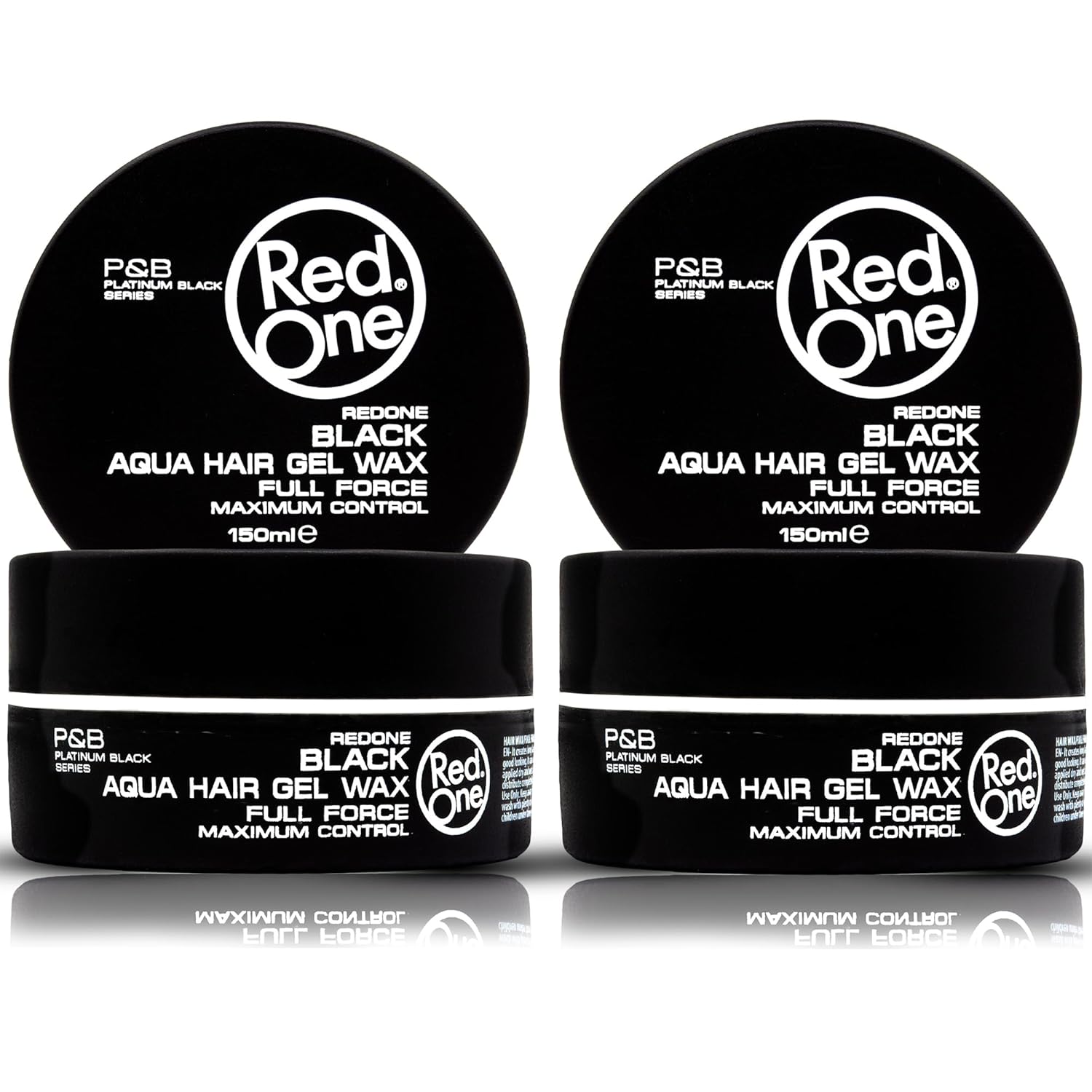 Redone Hair Wax Black 150ml Pack of 2 | Strong Hold & High Shine Hair Styling Wax for Men & Women | Gel Wax Hybrid for Slick Styles & Edge Control | Long Lasting, Non-Sticky, Professional Finish