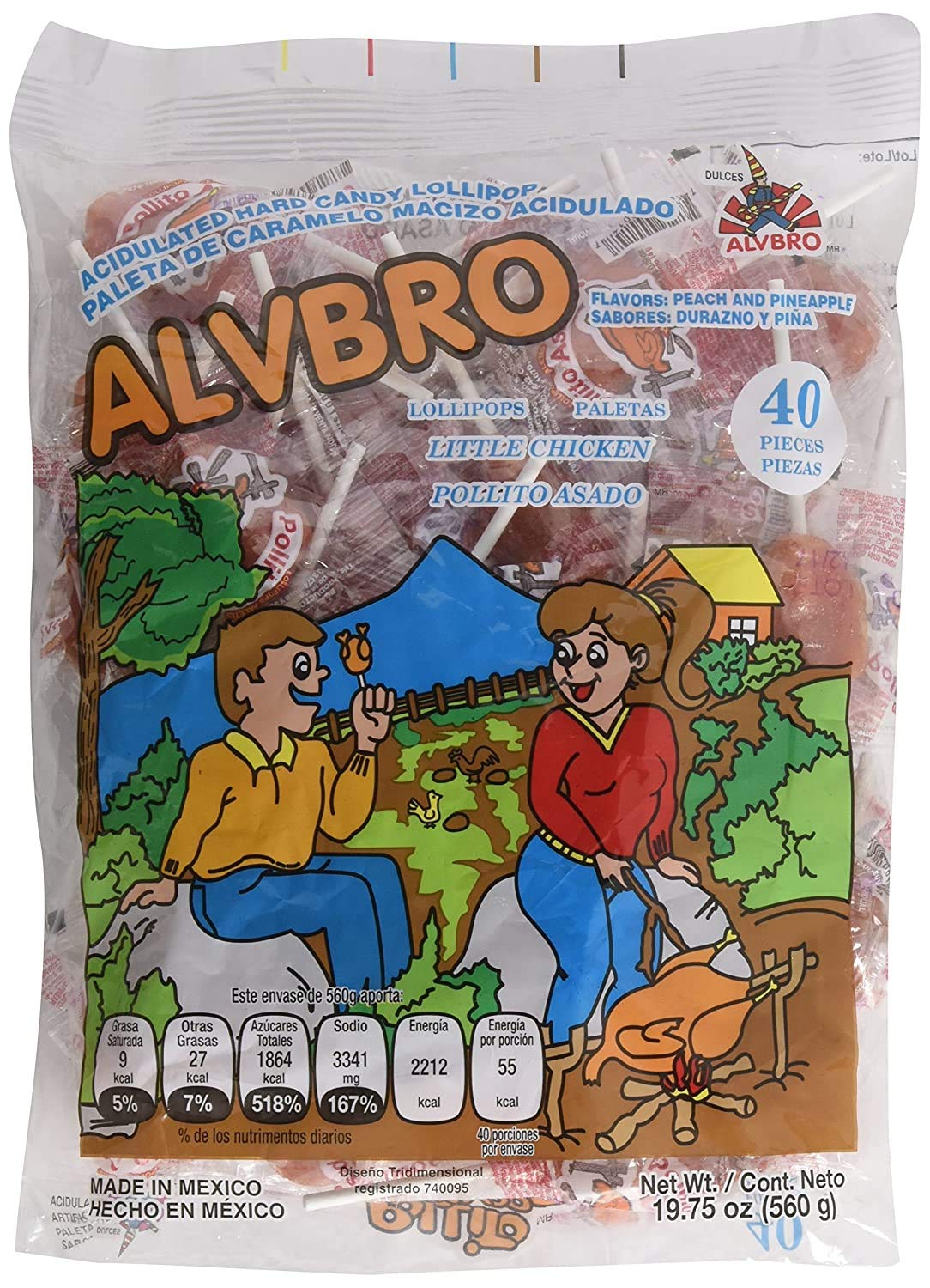 Amazon.com : Alvbro Pollito Asado (Little Chicken Lollipop Hot) - PACK ...