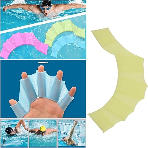 Miniatura 7 de 3 pares de palas de natación de mano, aletas de natación para entrenamiento de natación, paletas de mano de malla de silicona, guantes de natación