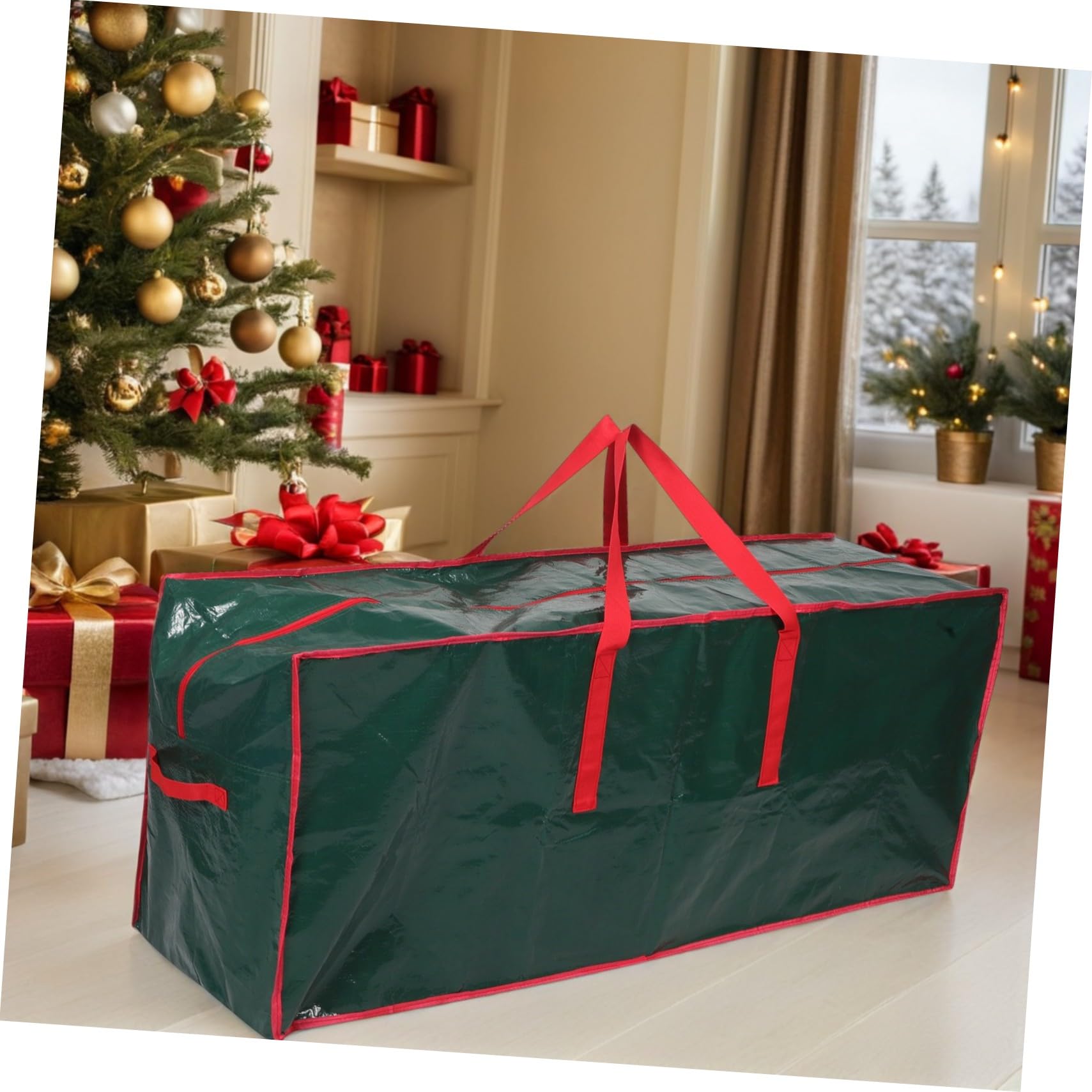 TOYANDONA Aufbewahrungstasche für Weihnachtsbaum Große Rollbare Tasche mit Reißverschluss für Künstliche Bäume und Dekoration Pe Tragegriffen