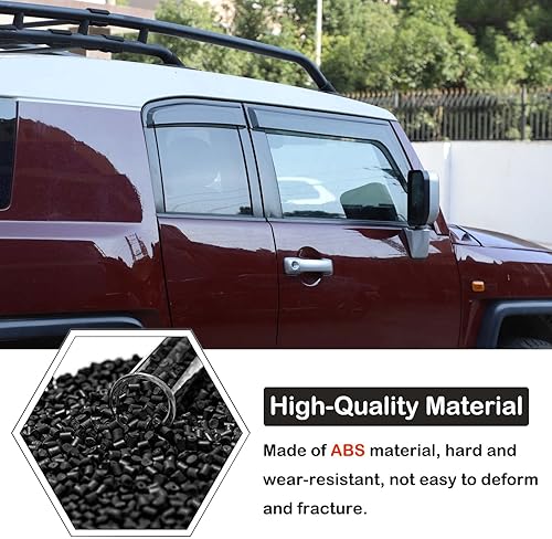 Miniatura 3 de Protectores de lluvia para ventana lateral de automóvil, deflectores compatibles con Toyota FJ Cruiser 2007-2021 para ventana de canal delantero y