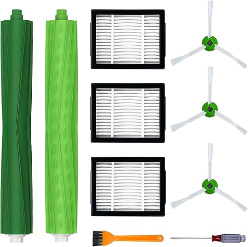 Piezas de repuesto para aspiradora iRobot Roomba i3 i3+ i4 i6 i6+ i7 i7+ i8 i8+Plus E5 E6 E7 serie I, E y J, 1 juego de cepillos de goma