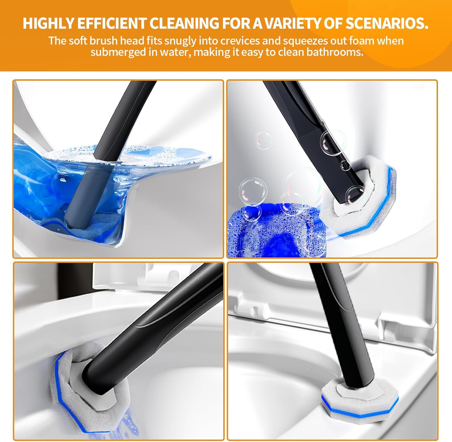 Disposable Toilet Brush - Toilet Bowl Cleaner, Toilet Cleaning Supplies, Toilet Brush with Holder, Toilet Bowl Cleaner Wands，40 Refills for Toilet Cleaning and Hygienic Bathroom Maintenance