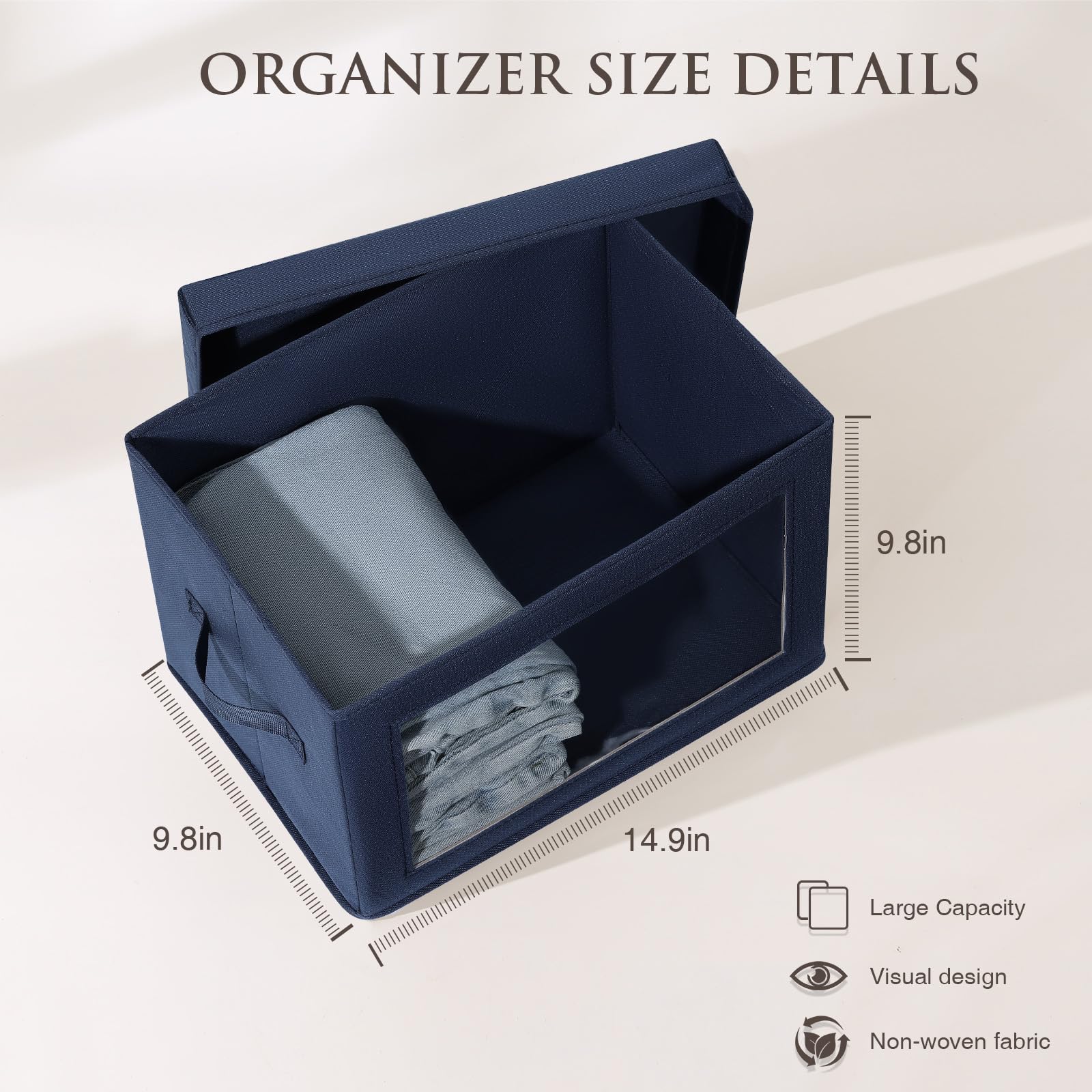 Homsorout Foldable Storage Boxes with Lids - Image 2