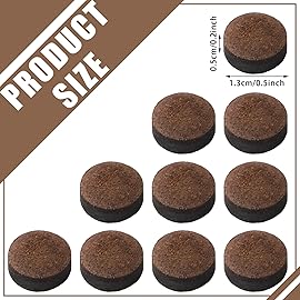 Gejoy 20 Pcs Billiard Pool Cue Tips Replacement Kit Pool Stick Tips with Storage Box for Snooker(13 mm,Dark Brown)