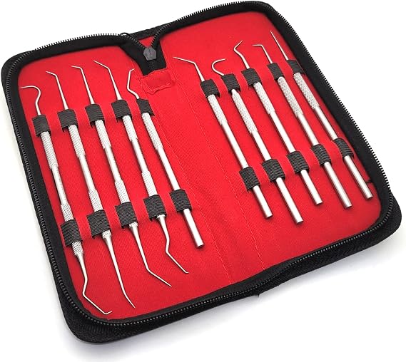 Set of 10 Stainless Steel Precision Micro Probe Set Combo, 5.5 inch- 6 inch Overall Length