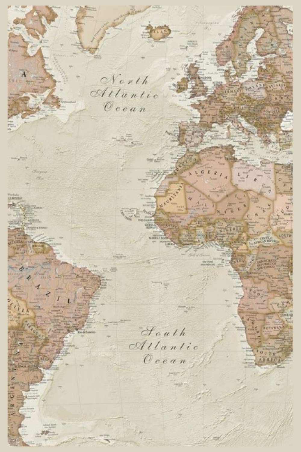 atlantic ocean map: notebook 6X9 120 pages for boys and girls