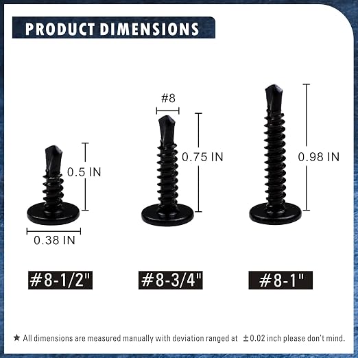 Kit 150 Tornillos Autorroscantes Acero Inoxidable 410 #8 Cabeza Plana Phillips miniatura 2