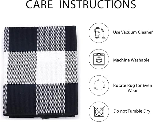 Miniatura 326 de IOHOUZE - Tapete a cuadros estilo búfalo de 5 x 8 pies para interiores y exteriores, lavable, para sala, tapete de bienvenida primavera-verano