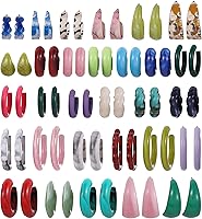 OATHYAN 30 Pairs Gold Hoop Earrings Set for Women - Boho Chunky Dangle Resin Jewelry, Versatile Gift Collection