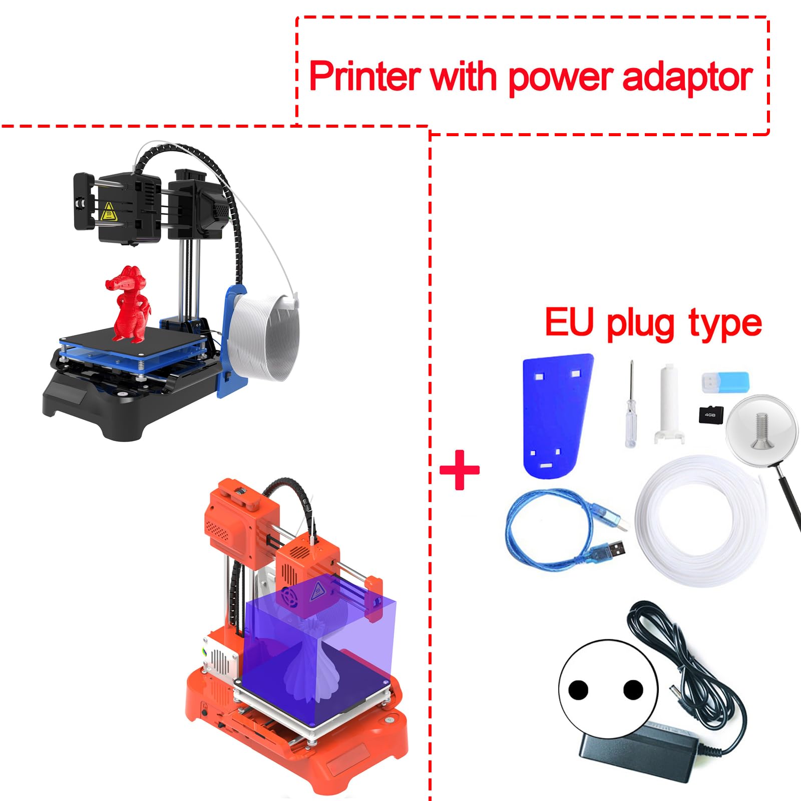Kompakte 3D Druckmaschine, 3D Drucker, ideal für Einsteiger, kompatibel für 1, 75 mm Filamente, 1-Tasten Druck