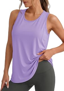 MAGCOMSEN Women's Sleeveless Workout Shirts UPF 80+ Dry Fit Running Wicking Tank Tops Athletic Gym Summer
